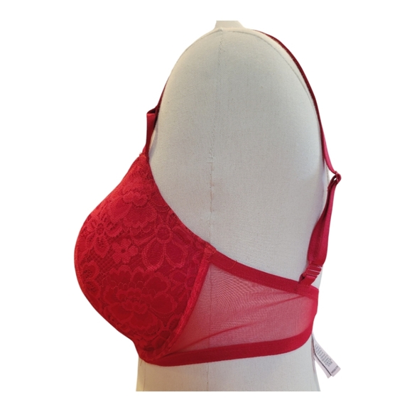 NWOT Victoria Secret Push Up Lace Bra 34DDD Red - Picture 2 of 5